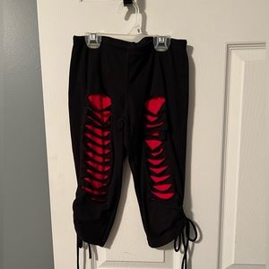 Black and red hip hop dance pants